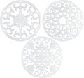 GASARÉ, Extra Large, Thick, 10" Silicone Trivets for Hot Dishes, Pots, and Pans, Hot Pads for Countertops, Flexible, Dishwasher Safe, 10 x ¼ Inches, Set of 3, White
