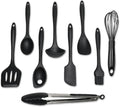 Chef Craft - Premium Silicone Kitchen Tools and Utensils Set, Non-Scratch, Withstands Temperatures up to 450°F, BPA-Free, 9 Piece Cooking Utensils Set, Black