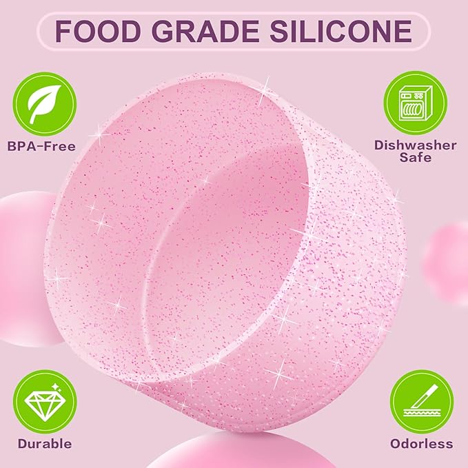 2 PCS Glitter Silicone Boot for Owala Water Bottle, Anti-Slip Protective Sleeve for FreeSip/Twist/Flip Stainless Steel Water Bottles Accessories
