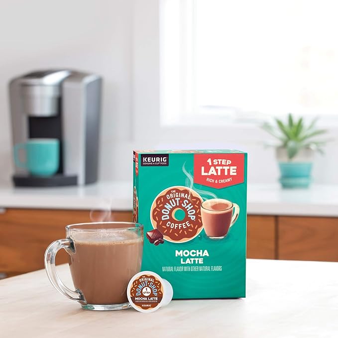 The Original Donut Shop Mocha One-Step Latte, Single Serve Coffee K-Cup Pod, Flavored Coffee, 20 Count (Pack of 2)