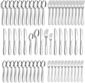 Silverware Set for 12, Amafox 60 Piece Stainless Steel Flatware Set, Mirror Polished Forks and Spoons Knives Cultery Set, Durable and Anti-corrosion, Dishwasher Safe
