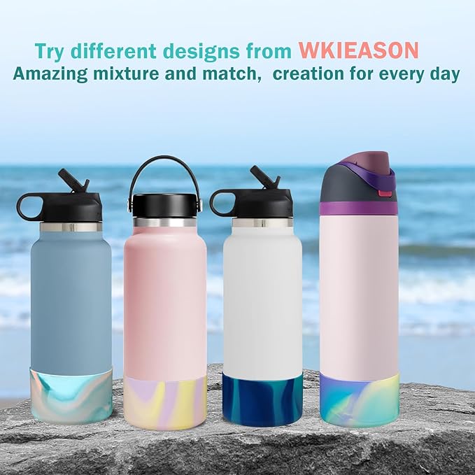 WK IEASON Protective Silicone Base Cover Boot for Hydro Flask Wide Mouth/Standard Mouth, Anti-Slip Silicone Bottom Bumper As Hydro Flask Water Bottle Accessories-2.83inch Bottom Diameter