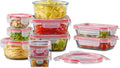 Pyrex Freshlock 10-Pack Mixed Sized Airtight Glass Food Storage Container Set, Non Toxic, BPA-Free Leakproof Locking Lids