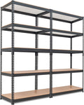 HOMEDANT 5 Tier Laminated Boltless Metal Shelving Unit Adjustable Garage Storage Utility Rack Heavy Duty Shelves Organization Multipurpose Shelf Warehouse Pantry Shed 35.9" W x 18.2" D x 71.3" H 2Pack