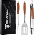 Heavy-Duty Panga-Panga BBQ Grilling Tools Set. Extra Thick Stainless Steel Multi-Function Spatula, Fork & Tongs | Essential Accessories for Barbecue & Grill. Ideal Gift for Father