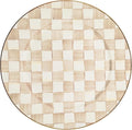 MACKENZIE-CHILDS Enamel Serving Platter, Decorative Serving Platter for Food, 16 Inches, Brown-and-White Mocha Check
