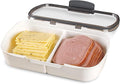 ProKeeper Split Deli Food Storage Container with Air-Tight Silicone Seal and Dry Erase Compatible Lid, 11.75