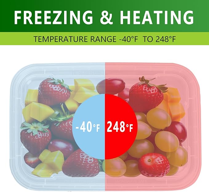 20 Pack 12oz Clear Meal Prep Containers Reusable Food Storage Containers with Lids - BPA Free Microwave Safe Lunch Bento Box with Lids - Spill Proof, Dishwasher and Freezer Safe