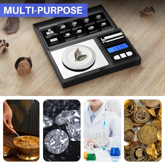 THINKSCALE Milligram Scale, 50g/0.001g Digital Jewelry Scale, Micro Gram Scale for Powder, Medicine, Gold, Gem, Reloading, Mg Scale 6 Units, Tare, Cal Weight Included