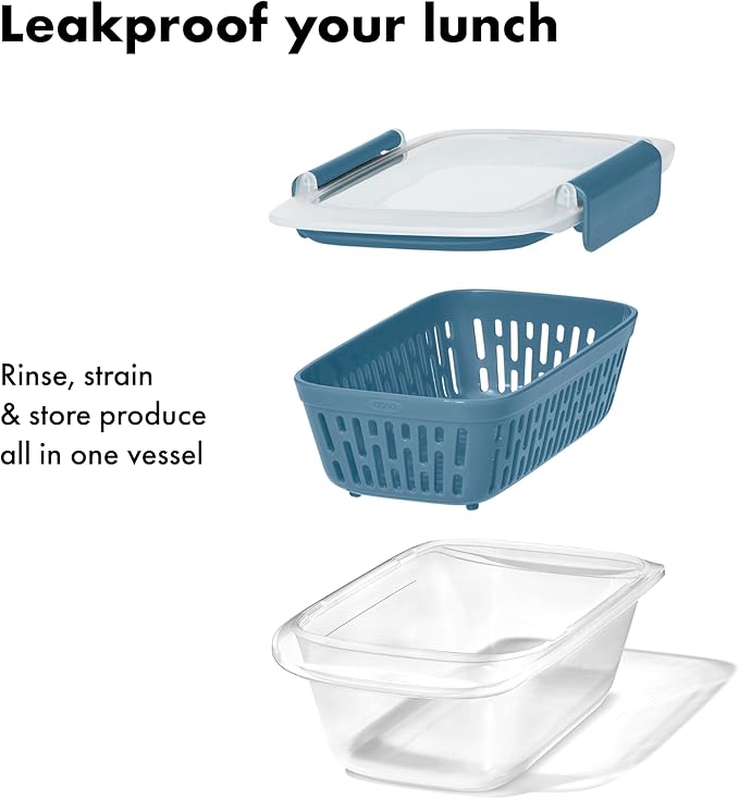 OXO Good Grips Prep and Go Container With Colander - Ocean Blue