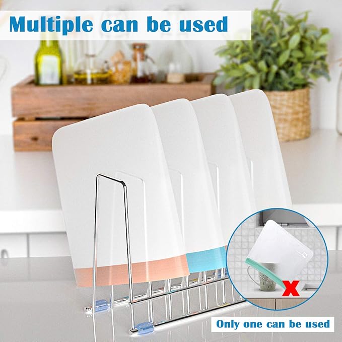 IDEATECH Bags Rack, Drying Rack for Bags, Stainless Stand, File Organizer Desktop Storage Book Shelf, Kitchen Storage & Organization (Silver)