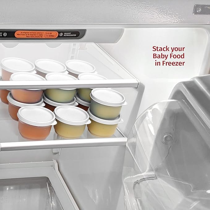 SIGNORA WARE Reusable Plastic Storage Containers 8 Pack - 4 oz. Stackable Airtight Leak Proof for Snacks, Nuts, Baby Food, Picnics, Prep, Salad Dressing - BPA Free