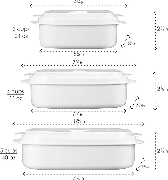 Reston Lloyd Nesting Microwave Containers, Set of 3, Adjustable Steam Vents, Airtight, Meal Prep, Durable BPA-Free Plastic- Freezer & Dishwasher Safe, Cookware & Food Storage, Anyday Cookware, Seafoam