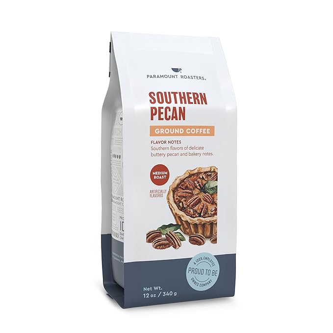 Paramount Roasters, Southern Pecan Flavored Ground Coffee, 1-12 ounce bag medium roast, from Paramount Coffee Company