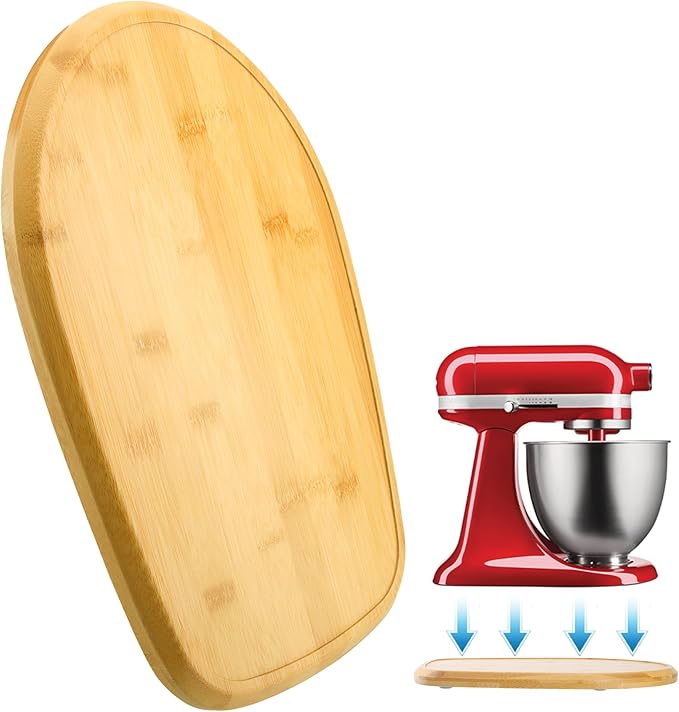 Upgrade Mixer Slider Mat for Kitchen Aid Stand Mixer, Bamboo Sliding Board for Artisan 4.5-5 Qt Tilt Head Stand Mixer, Kitchen Aid Accessories and Attachments, Thickness 2cm/0.79in, Natural