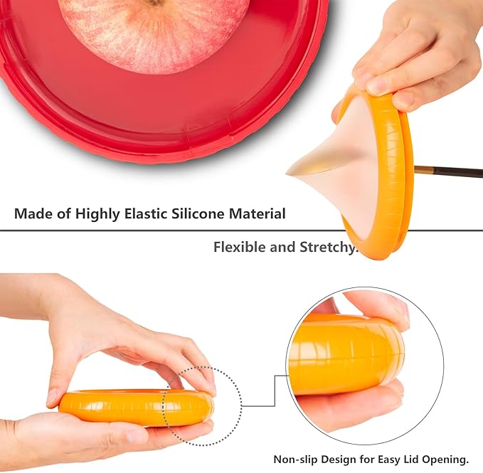 Avocado Saver and Tomato Holder - Set of 4 Reusable Storage Containers for Fridge - Ideal for Garlic, Onions, Lemons, and Potatoes