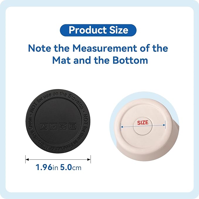 Silicone Bottom Protector for the Bottom of Mugs and Other Containers with a Bottom Diameter of 1.96" 50 mm,Multi-Use Non-Slip Mat(6 Pack)