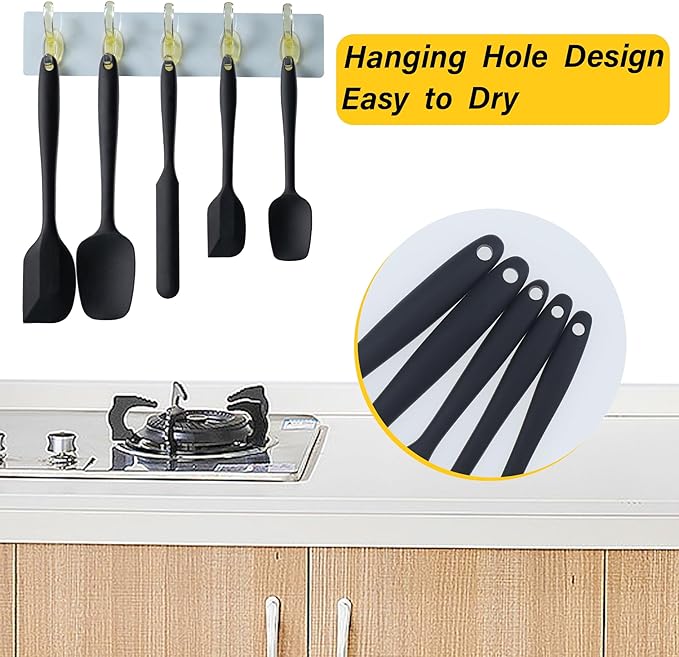 Silicone Spatula Set, 5 Piece Food Grade Rubber Spatulas for Baking, Cooking, and Mixing High Heat Resistant Non Stick Dishwasher Safe BPA-Free (Multicolor2)