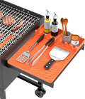 Silicone Grill Mat Compatible with Blackstone, Silicone Griddle Tools Mat with Drip Pad, Spatula Mat for Outdoor Grill Kitchen Counter (Orange)
