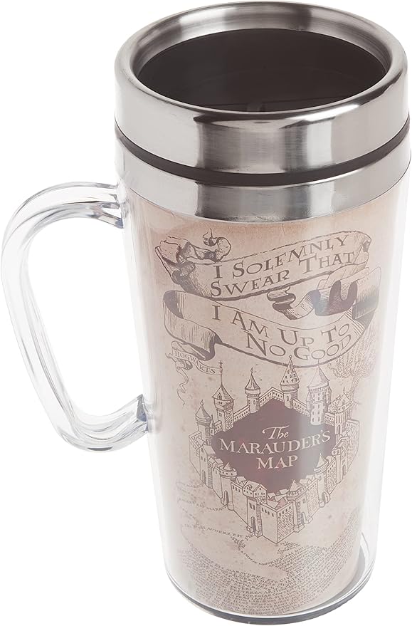 Spoontiques Harry Potter Solemnly Swear Insulated Travel Mug, Off-White
