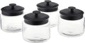 Anchor Hocking Montana Glass Jars with Fresh Sealed Lids, Black Metal, 48 oz (Set of 4) -