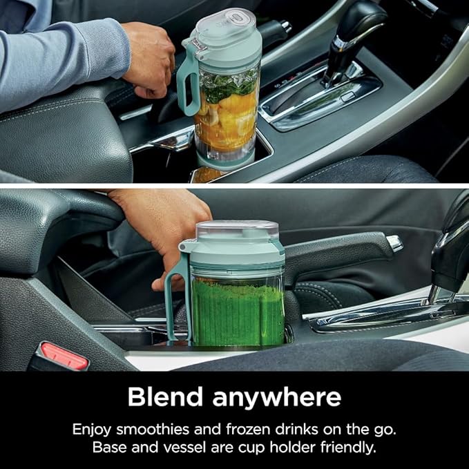 Ninja Blast Max, Portable Blender + Twist & Go, Personal Smoothie, Blend, Ice Crush, 3 Programs, Cordless, 22oz removable Vessel, Dishwasher Safe, Leakproof, Sea Glass, BC251MT