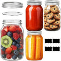 ComSaf Wide Mouth Mason Jars 32 oz with Lids 4 Pcs, Quart Mason Jars with Seal Band, Large Glass Jar, Big Canning Containers for Pickles, Jams, Sauces, Salsa, Sourdough, Juice, Suntea, Food Storage