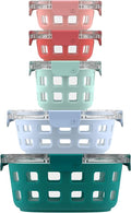 Ello Duraglass Mixed Meal Prep Sets Leak-Proof Glass Food Storage Containers with Silicone Sleeves and Airtight BPA-Free Lids, Dishwasher, Microwave, and Freezer Safe