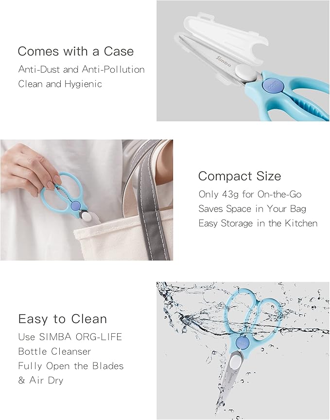 Simba Premium Portable Safety Food Scissors (Blue)