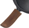 Hide & Drink, Full Grain Leather Hot Handle, Cast Iron Protector, Panhandle Potholder, Double Layered, Double Stitched, Slides On/Off Easily onto Metal Skillet Grips, Handmade, Swayze Suede