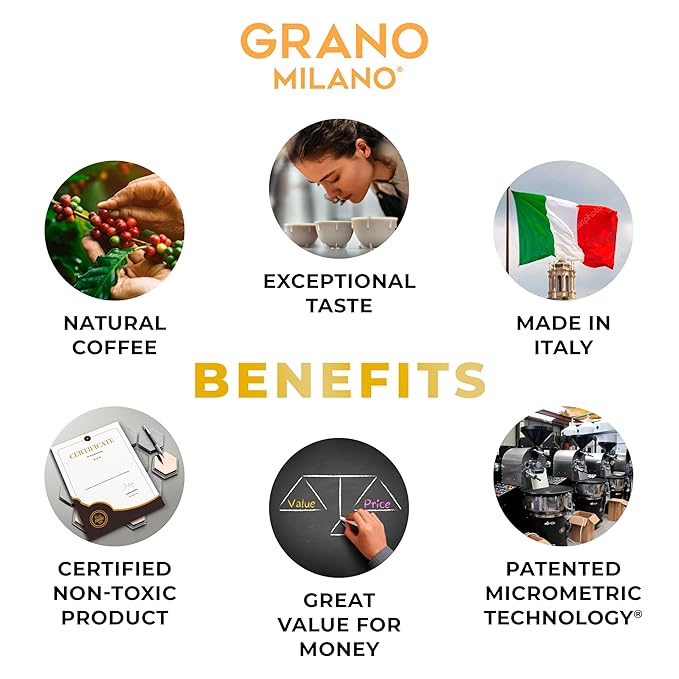 Grano Milano Ristretto Coffee Capsules - 100 Aluminum Coffee Pods Compatible with Nespresso Original line, Dark Roast - Intensity 10/12, Made in Italy