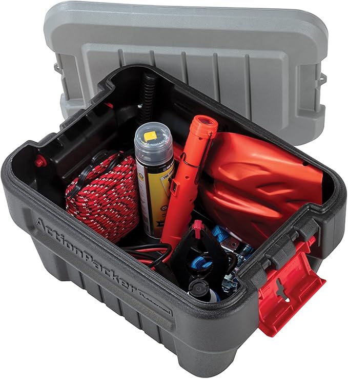 Rubbermaid ActionPacker️ 48 Gal with 8 Gal Containers Nested, Lockable Storage Bins, Industrial, Rugged Storage Container Bundle with Lids
