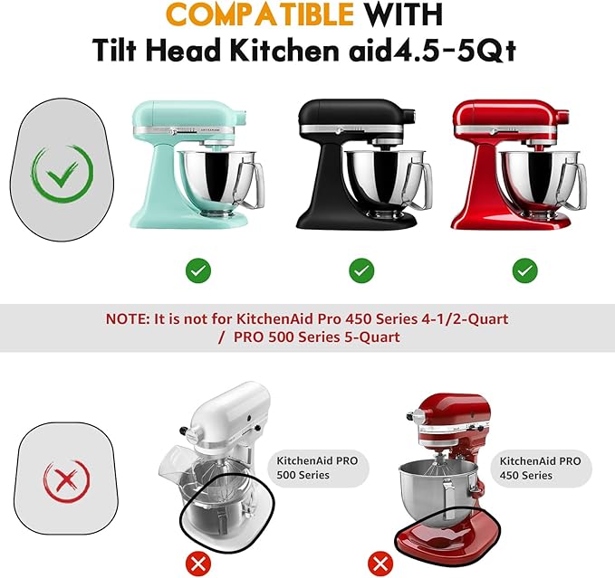 Mixer Slider Mat for Tilt Head Kitchen Aid 4.5-5 Qt Stand Mixer, Appliance sliding mat for kitchenaid Artisan 4.5-5 Qt, Kitchen Countertop Storage Accessories Moving Tray attachments (Brown)