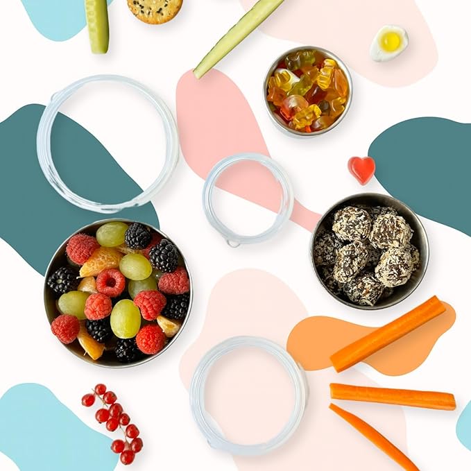 TAVVA Kids Snack Containers for School [12oz/ 7oz/ 3oz] - Stainless Steel Lunch Containers for Kids - Stainless Steel Lunch Box for Kid - Leakproof with Silicone Lids - Dishwasher & Freezer Safe