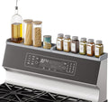 SpaceAid 30" Wide Kitchen Shelf Organizer for Stove, Magnetic Bamboo Spices Shelf for Home Stove Kitchen Storage Organization (Fit for Flat Top Only, Gray)