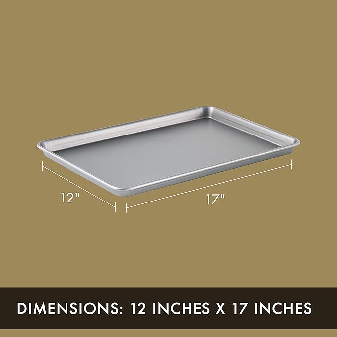 Calphalon Premium Nonstick Baking Pans Set of 2, 12 x 17 inch, Silverware, Heavy Gauge Steel Core (Pack of 2)