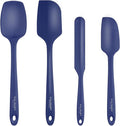 4-Piece Blue Baking Spatula Set - Holiday Baking Essentials, Rubber Spatulas Silicone Heat Resistant, BPA-Free - Spatula Set for Nonstick Cookware - Silicone Baking Utensils