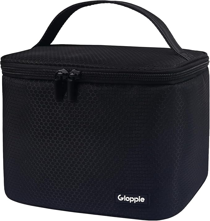 Gloppie Insulated Lunch Bag Lunch Box for Men Women Lunchbox Cooler Bag for Work Picnic, Idea for Gift, Black Honeycomb