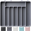 Kitsure Cutlery Drawer Organiser for Kitchen - Adjustable Cutlery Tray for Effortless Utensil Sorting, Versatile Kitchen Storage & Organisation Solution, 13.70" x 1.54" x 10.94"~20.08", Grey