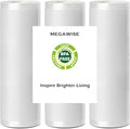 MegaWise 3 Rolls of Vacuum Sealer Machine Bags, 8 inch wide and 21.6 Feet Long for Megawise & other brand vacuum sealers Perfect for Meal Prep and Sous Vide Cooking