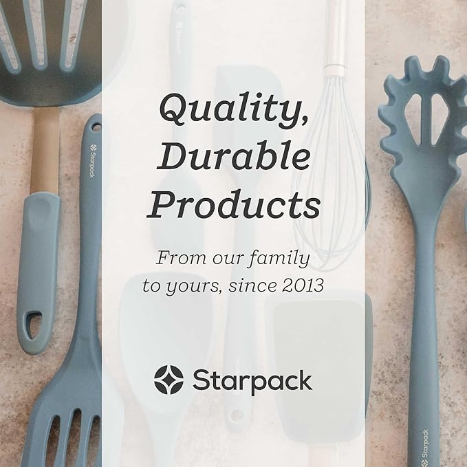 Starpack 'Whip it Good' Silicone Whisk for Nonstick Cookware - Non Scratch Whisk Heat Resistant 600°F - Kitchen Whisks for Cooking, Baking & Stirring - Silicone Coated Durable Rubber Egg Whisks