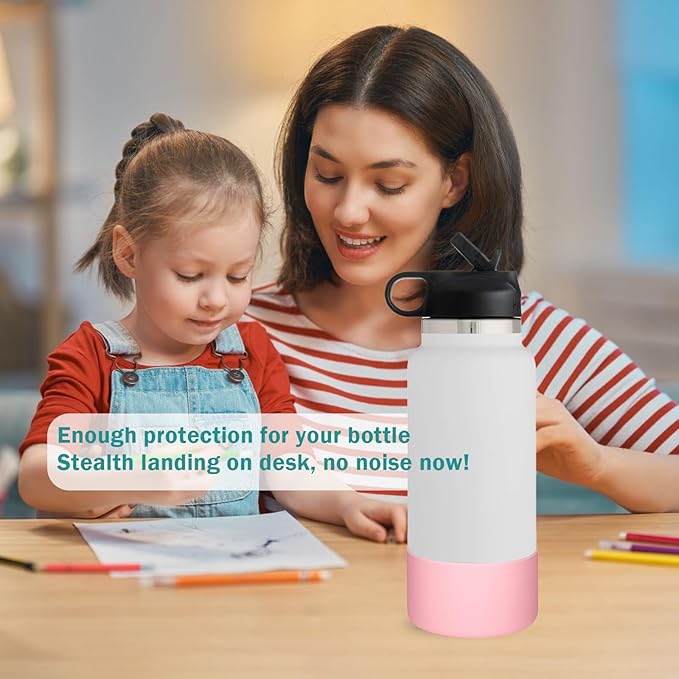 WK IEASON Protective Silicone Base Boot 12oz-24oz for Hydro Flask Wide Mouth/Standard Mouth, Anti-Slip Silicone Cover Bumper Compatible with Stanley Tumbler 40oz 30oz 20oz-2.83inch Bottom Diameter