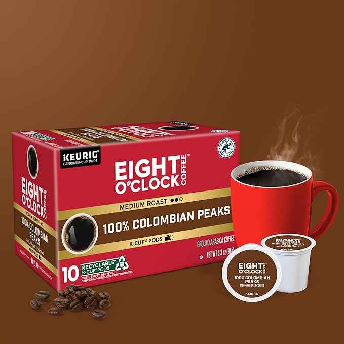Eight O'Clock Coffee Colombian Peaks Keurig Single-Serve K-Cup Pods, Medium Roast Coffee, 60 Count