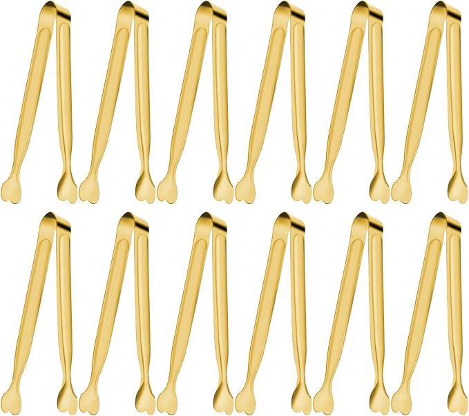 Serving Tongs, Anytrp 12-Packs Stainless Steel Sugar Tongs, 5.3inch Small Tong Kitchen Appetizers Tong for Serving Food, Buffets, Coffee Bar, Tea Party, Desserts Party and Ice Bucket