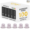 Grano Milano Ristretto Coffee Capsules - 100 Aluminum Coffee Pods Compatible with Nespresso Original line, Dark Roast - Intensity 10/12, Made in Italy