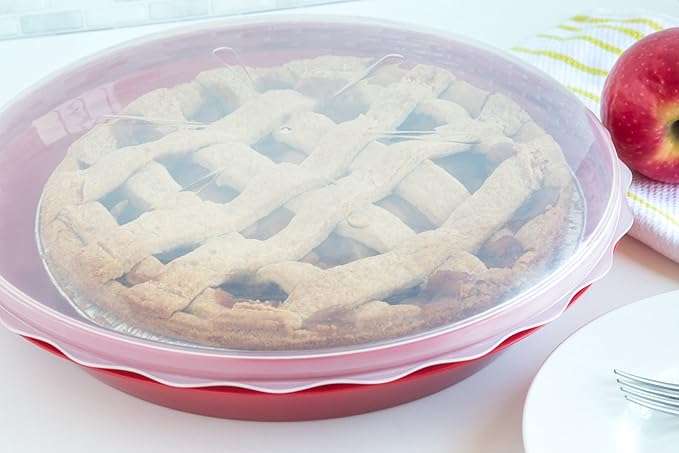 Fox Run Pie Carrier and Saver With Lid, Saves up to 10" Pies, Includes 6 Pie Slice Containers (Pack of 6)