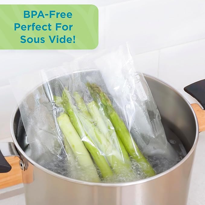 Home Logic Vacuum Bags for Food Sealer Rolls 11 and 8 Inch 20 FT Combo Pack for Freezer and Sous Vide - Microwave Safe Combo Pack Rolls (2-8x20, 3-11x20) Clear