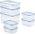 LocknLock Easy Essentials Food Storage lids/Airtight containers, BPA Free, 14 Piece - Rectangle, Clear