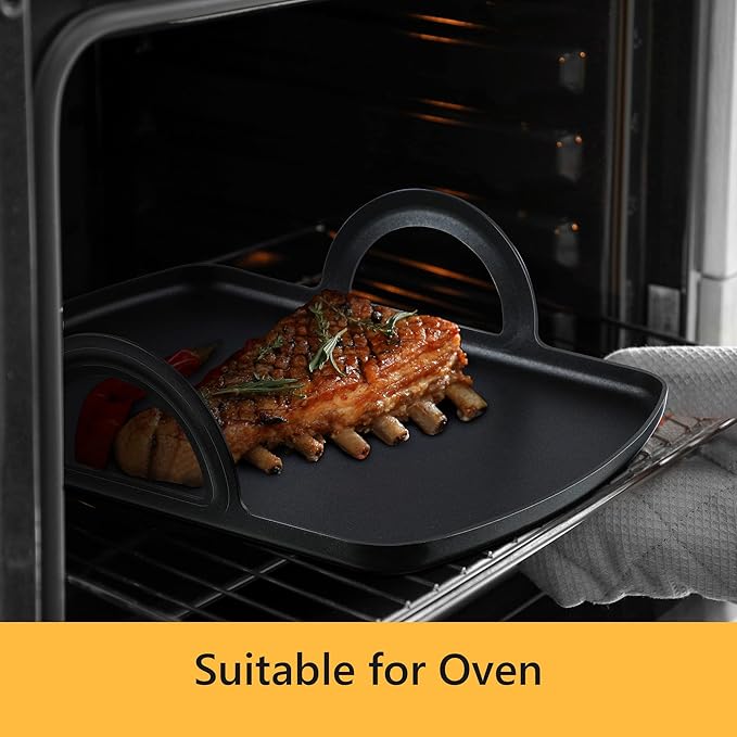 Feekoon Griddle Plate Compatible with Ninja Foodi Grill with Air Fryer (Compatible with Model AG300 AG300C AG301 AG301C AG302 AG400 IG301A), Durable Aluminum Griddle, Multifunctional Oven Grill Plate