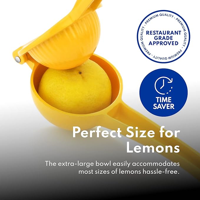 New Star Foodservice 42856 Enameled Aluminum Lemon Squeezer, Yellow